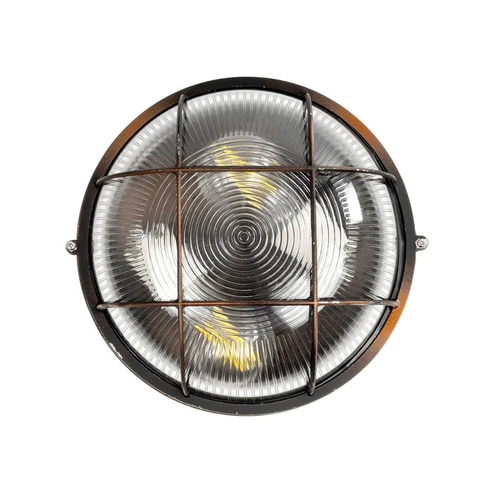 GLOBOSTAR® BOATLIGHT 61624 Vintage Φωτιστικό Καραβοχελώνα Τοίχου & Οροφής με Ντουί 2 x E27 AC 220-240V Αδιάβροχο IP65 - Χάλκινο Παλαιωμένο Εφέ Σκουριάς Ματ - Μ24 x Π24 x Υ11cm
