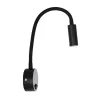 GLOBOSTAR® GOOSE 61690 Μοντέρνο Φωτιστικό Τοίχου - Απλίκα Ξενοδοχείου Reading Light LED 3W 300lm 36° AC 220-240V IP20 Θερμό Λευκό 2700K - CREE XPE Chip & TÜV SÜD Driver - Μαύρο Ματ - Μ6.5 x Π15 x Υ24.5cm - 3 Χρόνια Εγγύηση