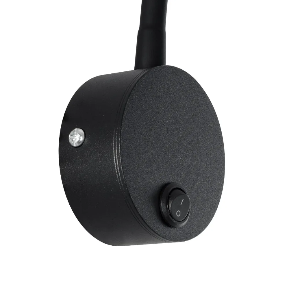 GLOBOSTAR® GOOSE 61690 Μοντέρνο Φωτιστικό Τοίχου - Απλίκα Ξενοδοχείου Reading Light LED 3W 300lm 36° AC 220-240V IP20 Θερμό Λευκό 2700K - CREE XPE Chip & TÜV SÜD Driver - Μαύρο Ματ - Μ6.5 x Π15 x Υ24.5cm - 3 Χρόνια Εγγύηση