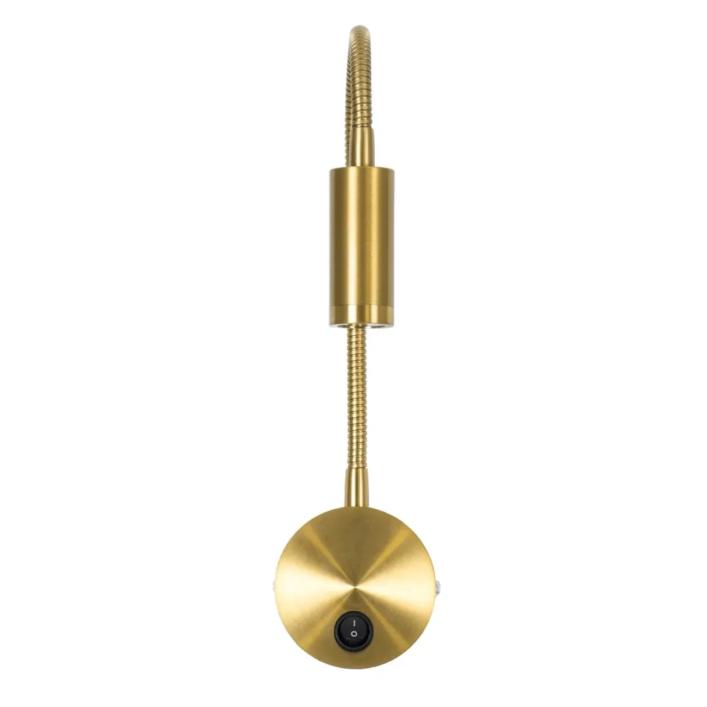 GLOBOSTAR® GOOSE 61692 Μοντέρνο Φωτιστικό Τοίχου - Απλίκα Ξενοδοχείου Reading Light LED 3W 300lm 36° AC 220-240V IP20 Θερμό Λευκό 2700K - CREE XPE Chip & TÜV SÜD Driver - Χρυσό Βούρτσας - Μ6.5 x Π15 xΥ24.5cm - 3 Χρόνια Εγγύηση
