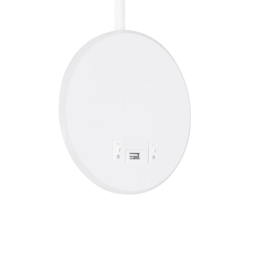 GLOBOSTAR® GOOSE 61693 Μοντέρνο Φωτιστικό Τοίχου - Απλίκα Ξενοδοχείου Reading Light με Φορτιστή USB 3A LED 6W 600lm 36° & 360° AC 220-240V IP20 Θερμό Λευκό 2700K - CREE XPE & Lumileds SMD Chip - Λευκό Ματ - Μ15.5 x Π15 x Υ30.5cm - 3 Χρόνια Εγγύηση