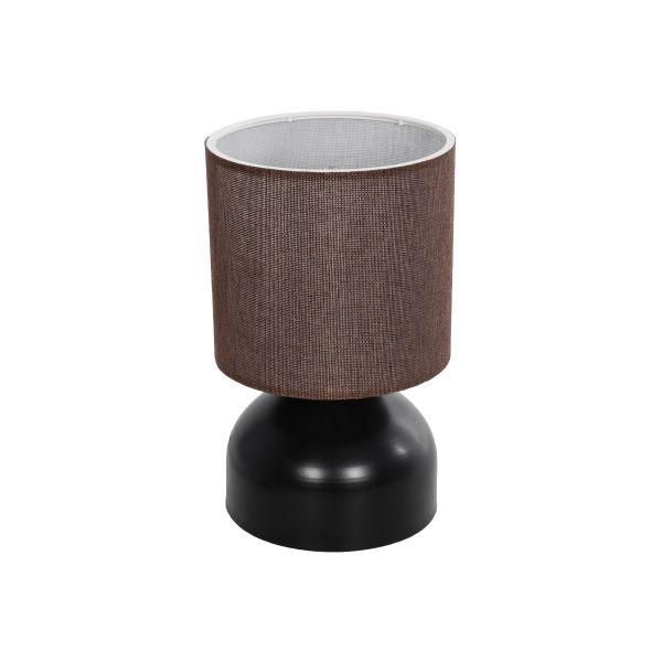 GLOBOSTAR® RUBIK 204-0060 Μοντέρνο Επιτραπέζιο Φωτιστικό Πορτατίφ με Ντουί 1 x E27 AC 220-240V IP20 - Μαύρο & Καφέ - Μ18 x Π18 x Υ30cm