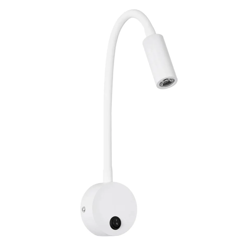 GLOBOSTAR® GOOSE 61688 Μοντέρνο Φωτιστικό Τοίχου - Απλίκα Ξενοδοχείου Reading Light LED 3W 300lm 36° AC 220-240V IP20 Θερμό Λευκό 2700K - CREE XPE Chip & TÜV SÜD Driver - Λευκό Ματ - Μ6.5 x Π15 x Υ24.5cm - 3 Χρόνια Εγγύηση