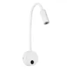 GLOBOSTAR® GOOSE 61688 Μοντέρνο Φωτιστικό Τοίχου - Απλίκα Ξενοδοχείου Reading Light LED 3W 300lm 36° AC 220-240V IP20 Θερμό Λευκό 2700K - CREE XPE Chip & TÜV SÜD Driver - Λευκό Ματ - Μ6.5 x Π15 x Υ24.5cm - 3 Χρόνια Εγγύηση
