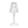 GLOBOSTAR® CRYSTAL 62042 Μοντέρνο Επιτραπέζιο Φωτιστικό Πορτατίφ LED 1W 100lm 360° DC 5V USB-C με Επαναφορτιζόμενη Μπαταρία Li-ion 3.7V 1600mAh IP44 Πολύχρωμο RGBW με Χειριστήριο Dimmable - Sanan SMD Chip - Διάφανο - Μ11.5 x Π11.5 x Υ25.5cm - 3 Χρόνια Εγγ