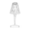 GLOBOSTAR® CRYSTAL 62042 Μοντέρνο Επιτραπέζιο Φωτιστικό Πορτατίφ LED 1W 100lm 360° DC 5V USB-C με Επαναφορτιζόμενη Μπαταρία Li-ion 3.7V 1600mAh IP44 Πολύχρωμο RGBW με Χειριστήριο Dimmable - Sanan SMD Chip - Διάφανο - Μ11.5 x Π11.5 x Υ25.5cm - 3 Χρόνια Εγγ