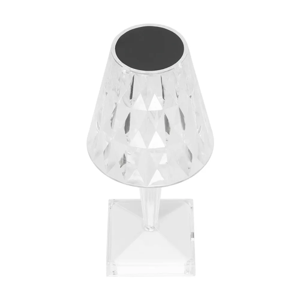 GLOBOSTAR® CRYSTAL 62042 Μοντέρνο Επιτραπέζιο Φωτιστικό Πορτατίφ LED 1W 100lm 360° DC 5V USB-C με Επαναφορτιζόμενη Μπαταρία Li-ion 3.7V 1600mAh IP44 Πολύχρωμο RGBW με Χειριστήριο Dimmable - Sanan SMD Chip - Διάφανο - Μ11.5 x Π11.5 x Υ25.5cm - 3 Χρόνια Εγγ