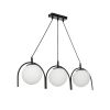 GLOBOSTAR® FLASHO 201-0111 Vintage Κρεμαστό Φωτιστικό Οροφής με Ντουί 3 x E27 AC 220-240V IP20 - Μαύρο & Λευκό - Μ73 x Π15 x Υ23cm