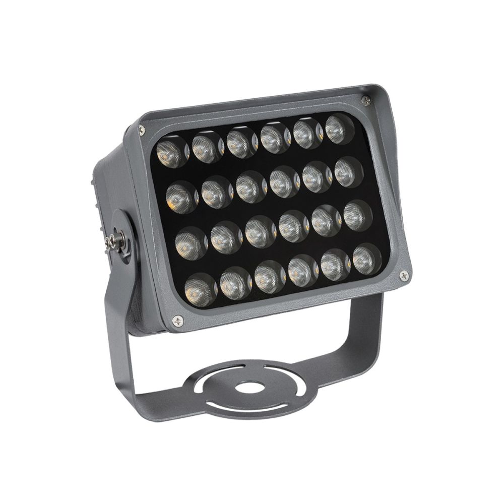 GLOBOSTAR® FLOODXENA 90128 Προβολέας Σποτ Wall Washer LED 24W 2640lm 10° AC 220-240V Αδιάβροχο IP65 Θερμό Λευκό 2700K - Bridgelux SMD Chip - Γκρι Ανθρακί - Μ18 x Π13.5 x Υ18cm - 3 Χρόνια Εγγύηση