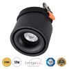 GLOBOSTAR® OMEGA-R 60297 Χωνευτό Κινούμενο Downlight Σποτ LED 12W 1500lm 36° AC 220-240V IP20 Θερμό Λευκό 2700K - Bridgelux COB Chip & TÜV SÜD Driver - Μαύρο Ματ - Μ10 x Π10 x Υ8.2cm / Q9cm - 5 Χρόνια Εγγύηση