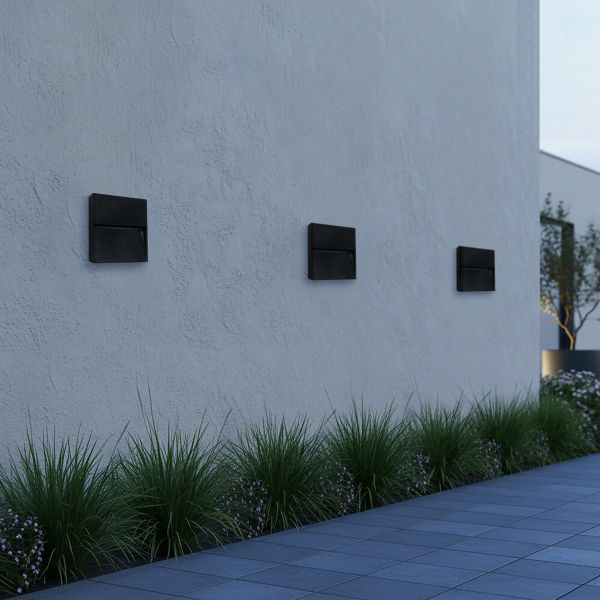 kelvo® STEPART KLV-101-0104 Μοντέρνο Φωτιστικό Σκαλοπατιού - Διαδρόμου LED 4W 500lm 45° AC 220-240V Αδιάβροχο IP65 Θερμό Λευκό 2700K - Lumileds SMD Chip & TÜV SÜD Driver - Μαύρο Ματ - Μ15 x Π3.5 x Υ15cm - 5 Χρόνια Εγγύηση