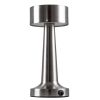 GloboStar® BELLA 76504 Επαναφορτιζόμενο Επιτραπέζιο Φωτιστικό Πορτατίφ LED 1.5W 105lm 120° DC 5V IP44 Θερμό Λευκό 2700K Dimmable Ασημί Αλουμίνιο - Μ9 x Π9 x Υ21cm - 2 Xρόνια Εγγύηση