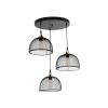 GLOBOSTAR® FLICKA 201-0113 Vintage Κρεμαστό Φωτιστικό Οροφής με Ντουί 3 x E27 AC 220-240V IP20 - Μαύρο & Χάλκινο - Μ55 x Π55 x Υ65cm