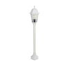 GloboStar® VITRO 203-0202 Vintage Επιδαπέδιο Φωτιστικό Κολωνάκι Κήπου  Μονόφωτο 1 x E27 IP44 Λευκό & Διάφανο Πλαστικό - Μ17 x Π17 x Υ100cm