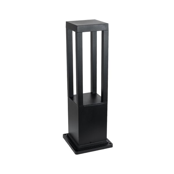 GLOBOSTAR® HONEYBEE 90541 Φωτιστικό Κολωνάκι Κήπου LED 15W 1500lm 120° AC 220-240V Αδιάβροχο IP65 Θερμό Λευκό 2700K - Γκρι Ανθρακί - Μ20 x Π20 x Υ60cm - 3 Χρόνια Εγγύηση