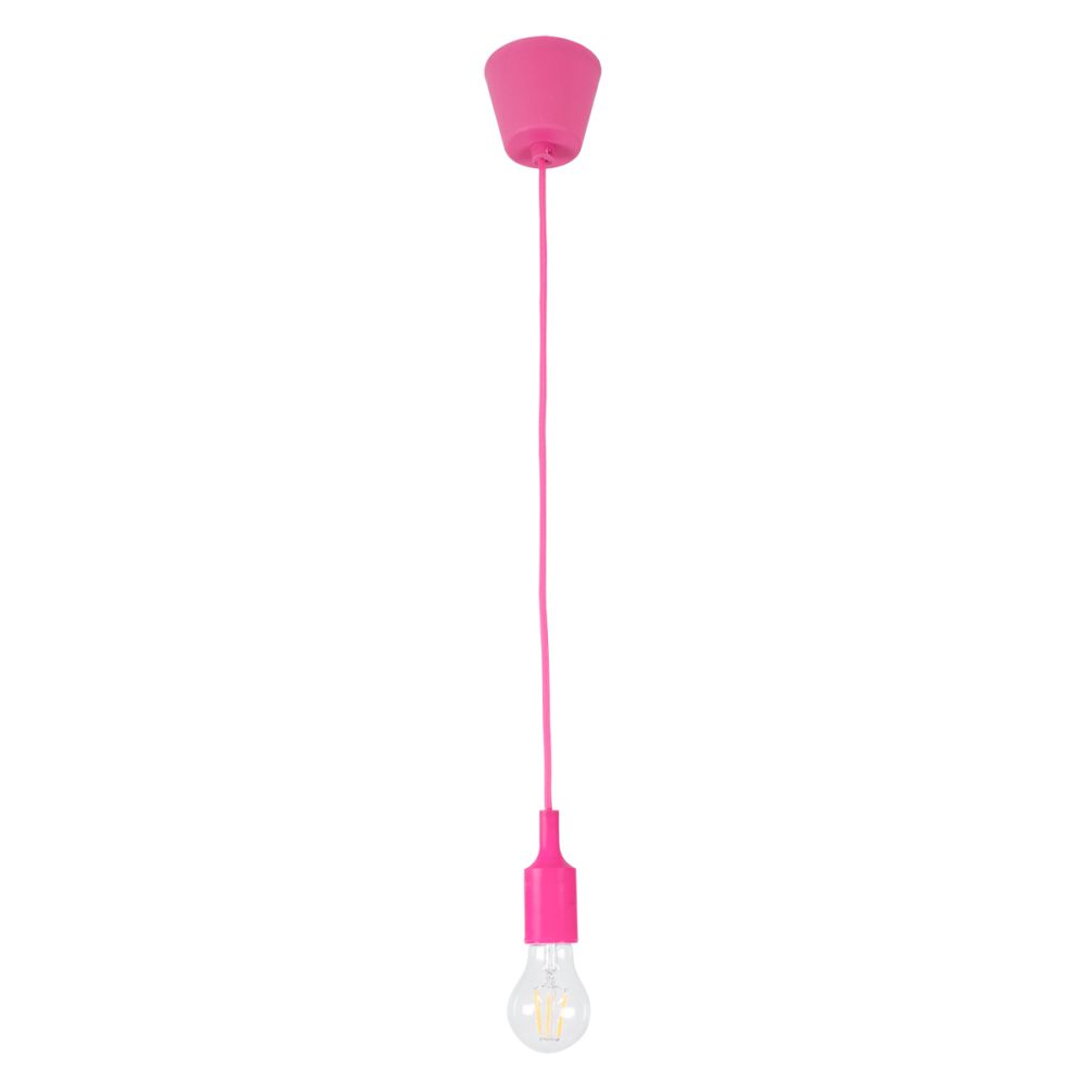 GLOBOSTAR® CABLITO 61552 Μοντέρνο Κρεμαστό Φωτιστικό Οροφής με Ντουί 1 x E27 AC 220-240V IP20 - Ροζ - Μ4 x Π4 x Υ110cm