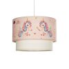GLOBOSTAR® PONY 204-0016 Παιδικό Κρεμαστό Φωτιστικό Οροφής με Ντουί 1 x E27 AC 220-240V IP20 - Ροζ - Μ30 x Π30 x Υ24cm