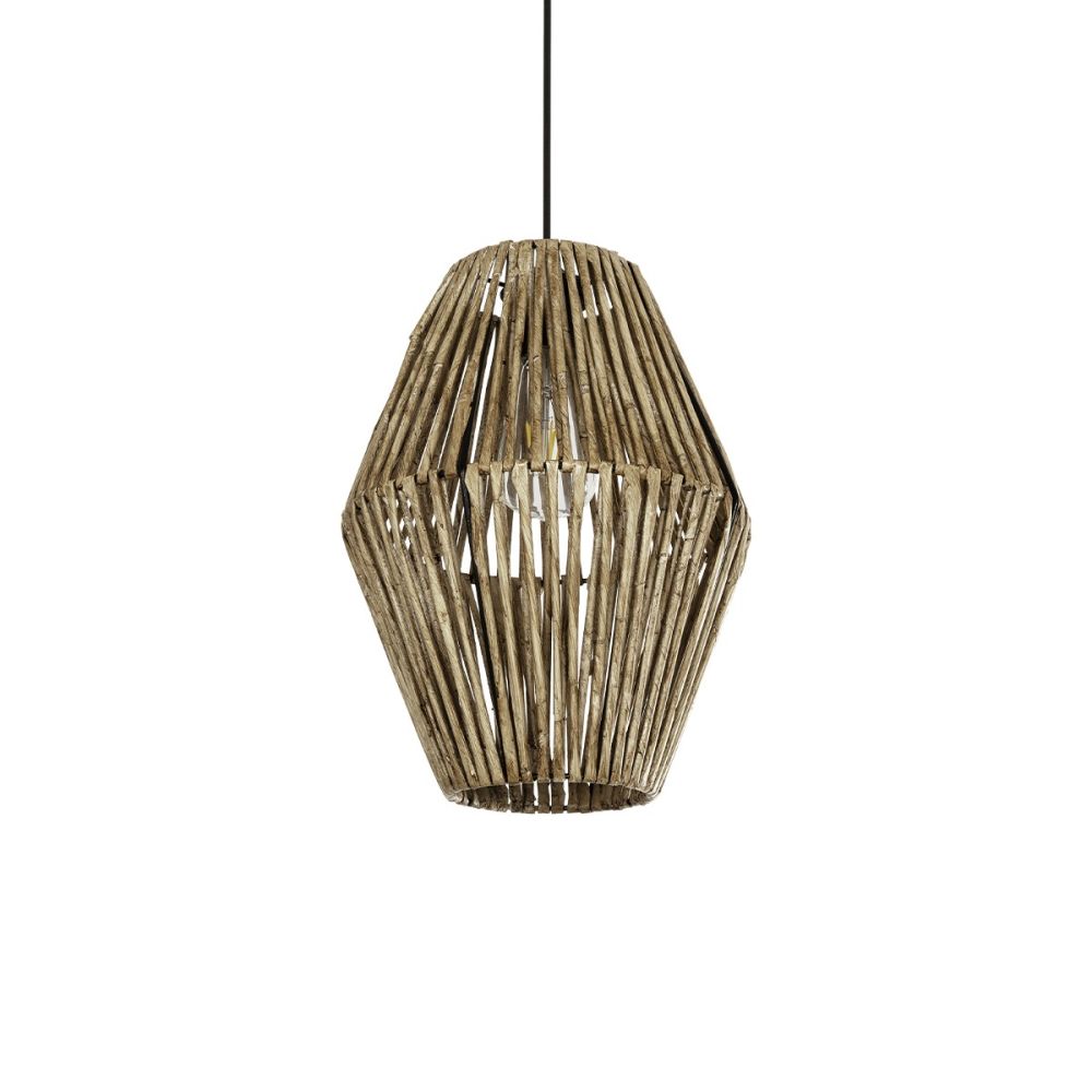 GLOBOSTAR® ARANCIA 205-0046 Boho Κρεμαστό Φωτιστικό Οροφής με Ντουί 1 x E27 AC 220-240V IP20 - Μπεζ - M26 x Π26 x Υ36cm