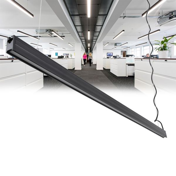 GloboStar® OFFICE 61025-P Γραμμικό Κρεμαστό Φωτιστικό Linear LED 18W 2170lm 120° AC 220-240V Μ120 x Π2 x Υ4cm Θερμό Λευκό 2700K - Μαύρο - 3 Years Warranty