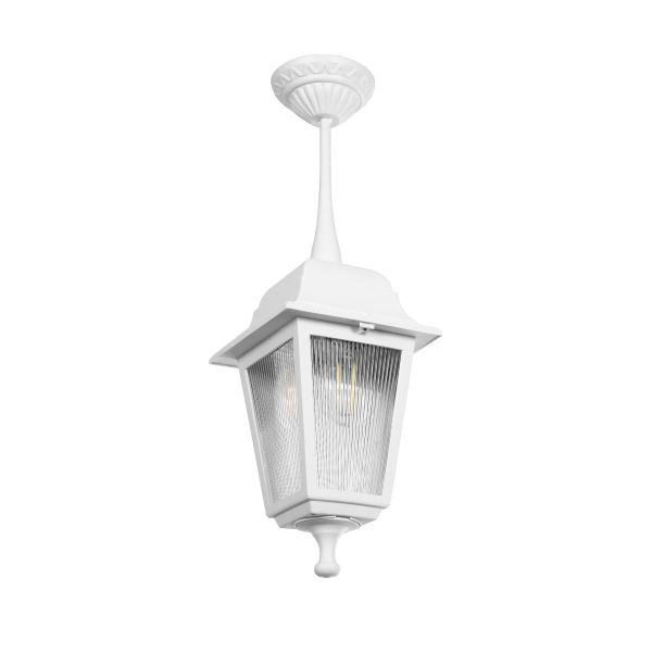 GLOBOSTAR® SOLME 203-0219 Vintage Φωτιστικό Οροφής με Ντουί 1 x E27 AC 220-240V IP44 - Λευκό - Μ15 x Π15 x Υ27cm