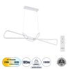 GLOBOSTAR® DOLORES 61280 Μοντέρνο Κρεμαστό Φωτιστικό Οροφής LED 105W 11760lm 300° AC 220-240V IP20 Ρυθμιζόμενο Λευκό CCT με Χειριστήριο από 2700K έως 6000K Dimmable - Lumileds SMD Chip - Λευκό Ματ - Μ110 x Π17 x Υ17.5cm - 3 Χρόνια Εγγύηση