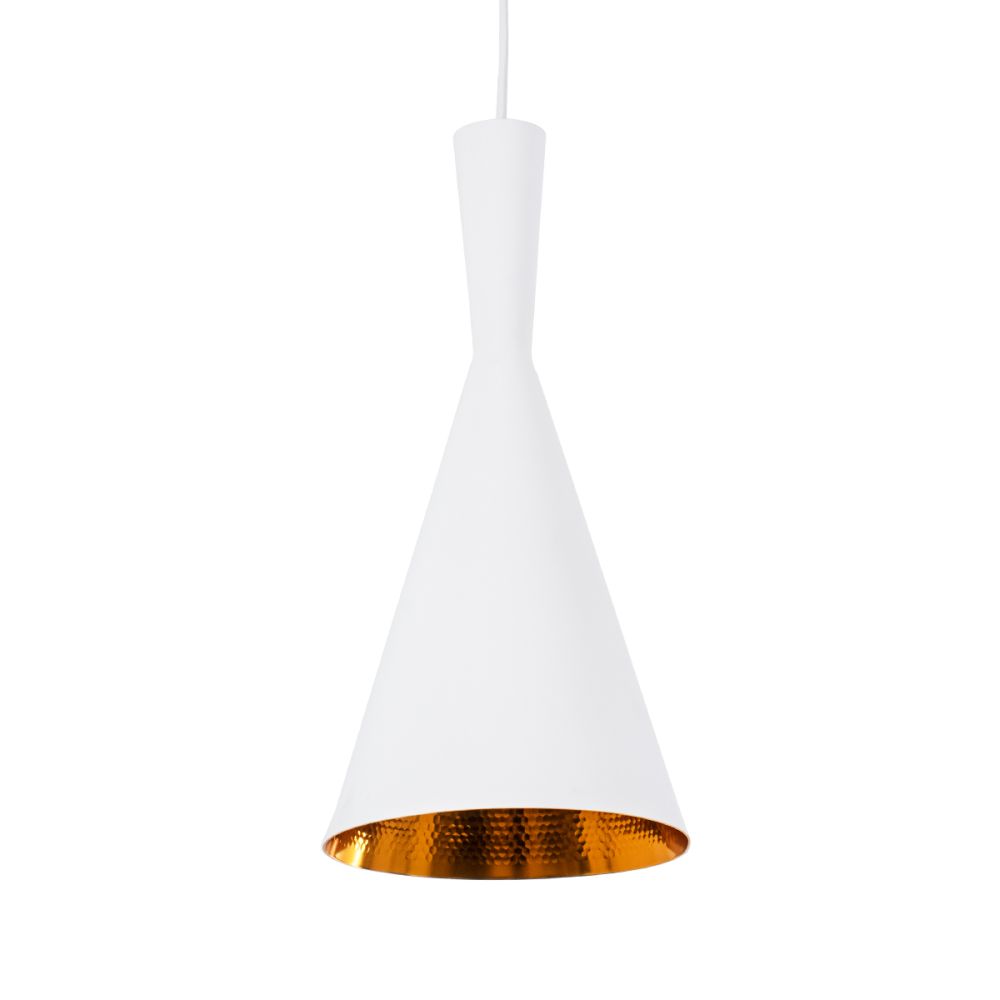 GLOBOSTAR® SHANGHAI 01026-C Μοντέρνο Κρεμαστό Φωτιστικό Οροφής με Ντουί 1 x E27 AC 220-240V IP20 - Λευκό & Χρυσό - Μ19 x Π19 x Υ38cm