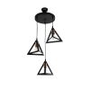 GLOBOSTAR® TRIANGLE 203-0162 Μοντέρνο Κρεμαστό Φωτιστικό Οροφής με Ντουί 3 x E27 AC 220-240V IP20 - Μάυρο & Χάλκινο - Μ67 x Π67 x Υ50cm