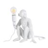 GLOBOSTAR® APES 01808 Μοντέρνο Επιτραπέζιο Φωτιστικό Πορτατίφ με Ντουί 1 x E27 AC 220-240V IP20 - Λευκό - Μ30 x Π27 x Υ30cm