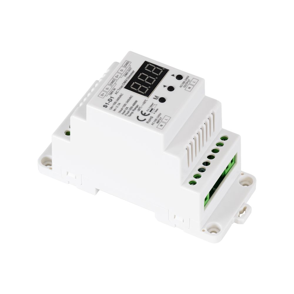 GLOBOSTAR® SKYDANCE-S1-D1 70672 AC Trailing Edge DMX Dimmer Ράγας με 1 x 2A 480W Κανάλι AC 220-240V 2A 480W Max IP20 - DMX512 & RDM - Μ11.5 x Π5 x Υ6.5cm - 5 Χρόνια Εγγύηση