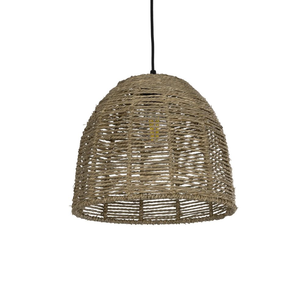 GLOBOSTAR® MEKA 204-0162 Boho Κρεμαστό Φωτιστικό Οροφής με Ντουί 1 x E27 AC 220-240V IP20 - Καφε - Μ30 x Π30 x Υ28cm