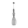 GLOBOSTAR® LILY 01561 Vintage Κρεμαστό Φωτιστικό Οροφής με Ντουί 1 x E27 AC 220-240V IP20 - Μαύρο & Λευκό - Μ20 x Π20 x Υ90cm