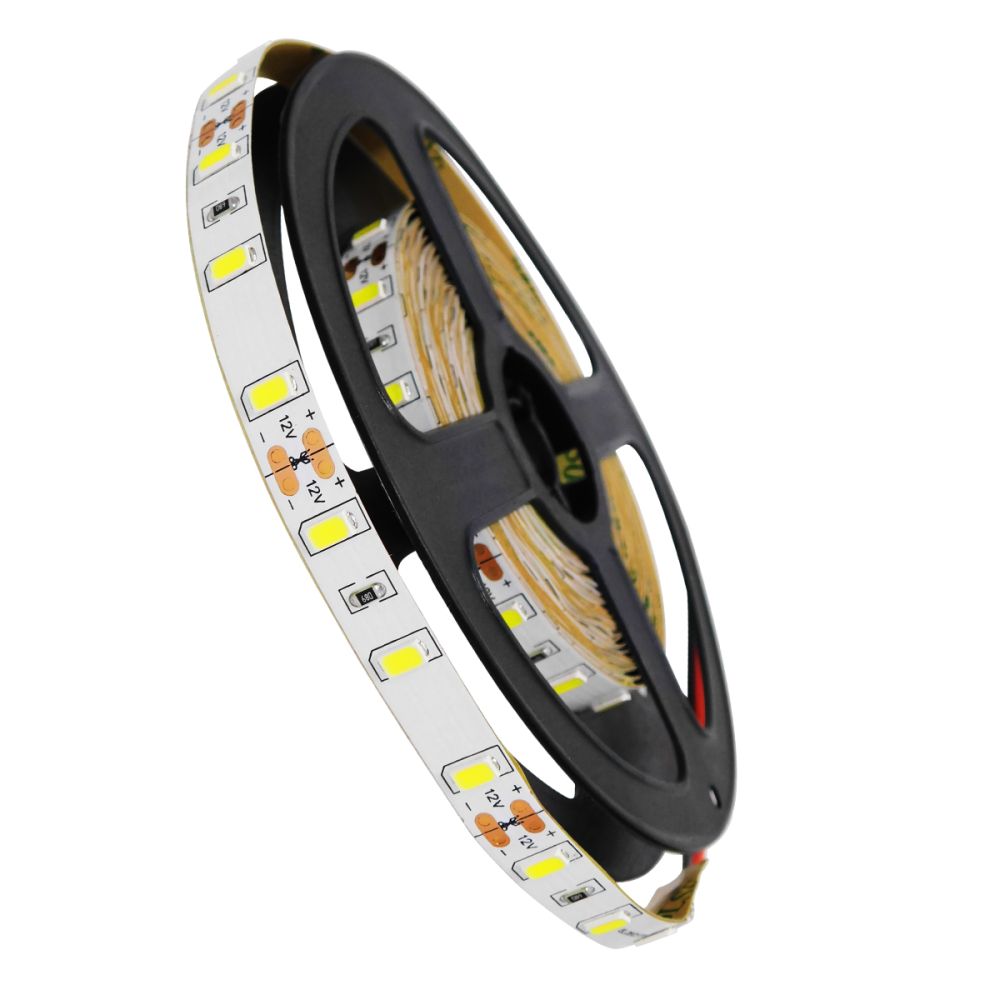 GloboStar® 70030 Ταινία LED SMD 5730 5m 20W/m 60LED/m 1500lm/m 120° DC 12V IP20 Ψυχρό Λευκό 6000K - 5 Χρόνια Εγγύηση
