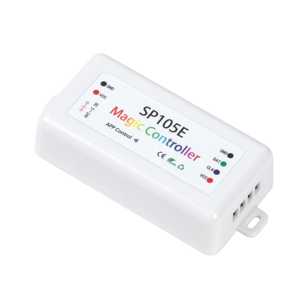 GLOBOSTAR® SP105E 70039 WiFi 2.4G Ψηφιακός Pixel Addressable Controller DC 5-12-24V IP20 - WiFi 2.4G - SPI/TTL Protocol 2048 IC - Μ8.5 x Π4.5 x Υ2.2cm - 2 Χρόνια Εγγύηση