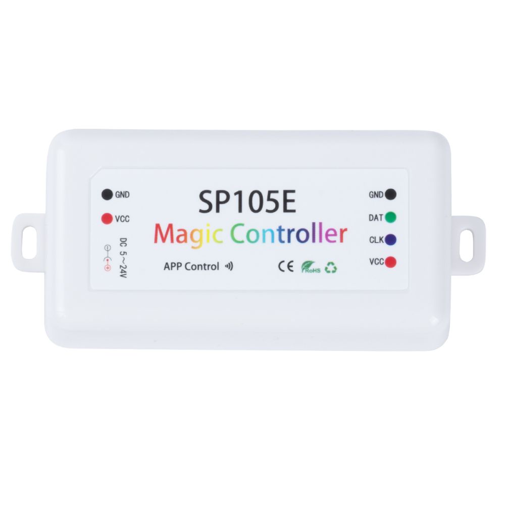 GLOBOSTAR® SP105E 70039 WiFi 2.4G Ψηφιακός Pixel Addressable Controller DC 5-12-24V IP20 - WiFi 2.4G - SPI/TTL Protocol 2048 IC - Μ8.5 x Π4.5 x Υ2.2cm - 2 Χρόνια Εγγύηση