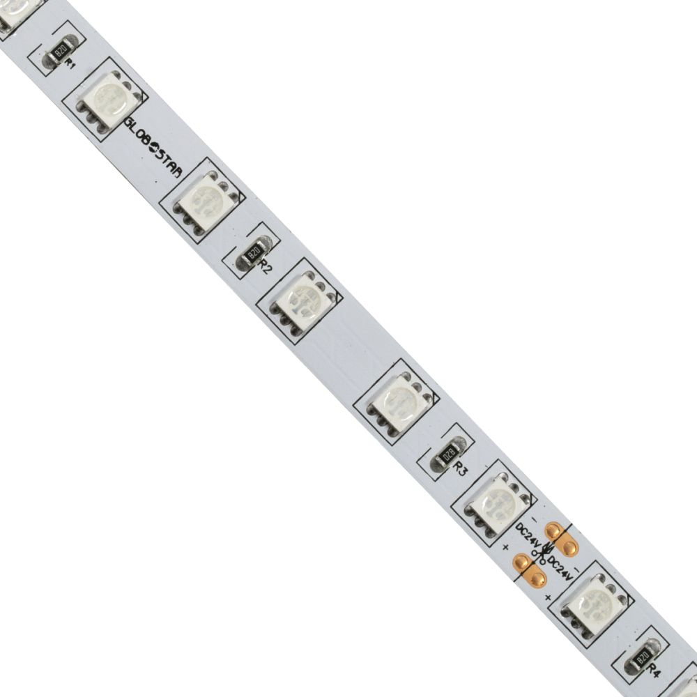 GLOBOSTAR® LUMAR 70224 Ταινία LED 14.4W/m 936lm/m 120° DC 24V IP20 60 x SMD5050 Chip/m Κόκκινο Dimmable - Sanan SMD Chip - Μ500 x Π1 x Υ0.2cm - Ρολό 5 Μέτρων - 5 Χρόνια Εγγύηση