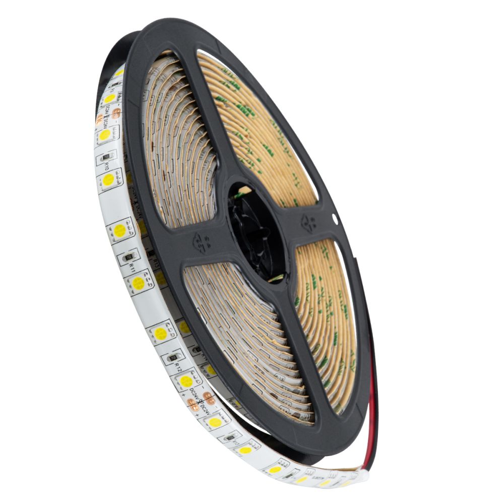GLOBOSTAR® LUMAR 70321 Ταινία LED 14.4W/m 1368lm/m 120° DC 24V Αδιάβροχη IP65 60 x SMD5050 Chip/m Φυσικό Λευκό 4500K Dimmable - Sanan SMD Chip - Μ500 x Π1 x Υ0.2cm - Ρολό 5 Μέτρων - 5 Χρόνια Εγγύηση