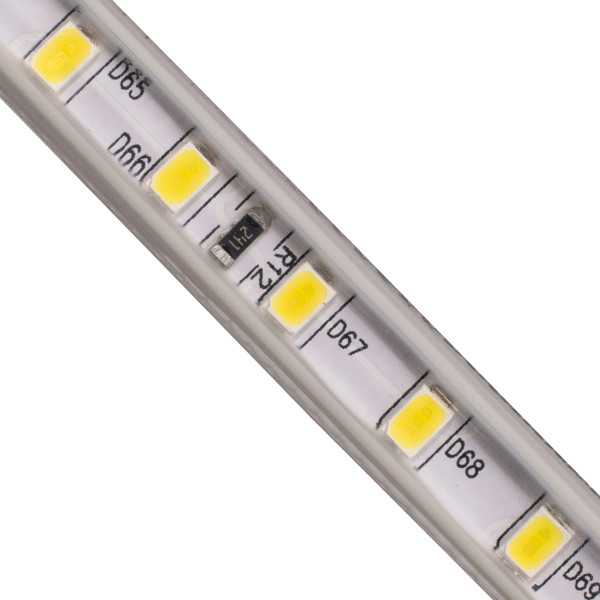 GloboStar® 70501 Slim Ταινία Μονής Σειράς Epistar LED SMD 2835 1m 12W/m 96LED/m 1644lm/m 120° DC 230V Αδιάβροχη IP68 Φυσικό Λευκό 4500K Dimmable