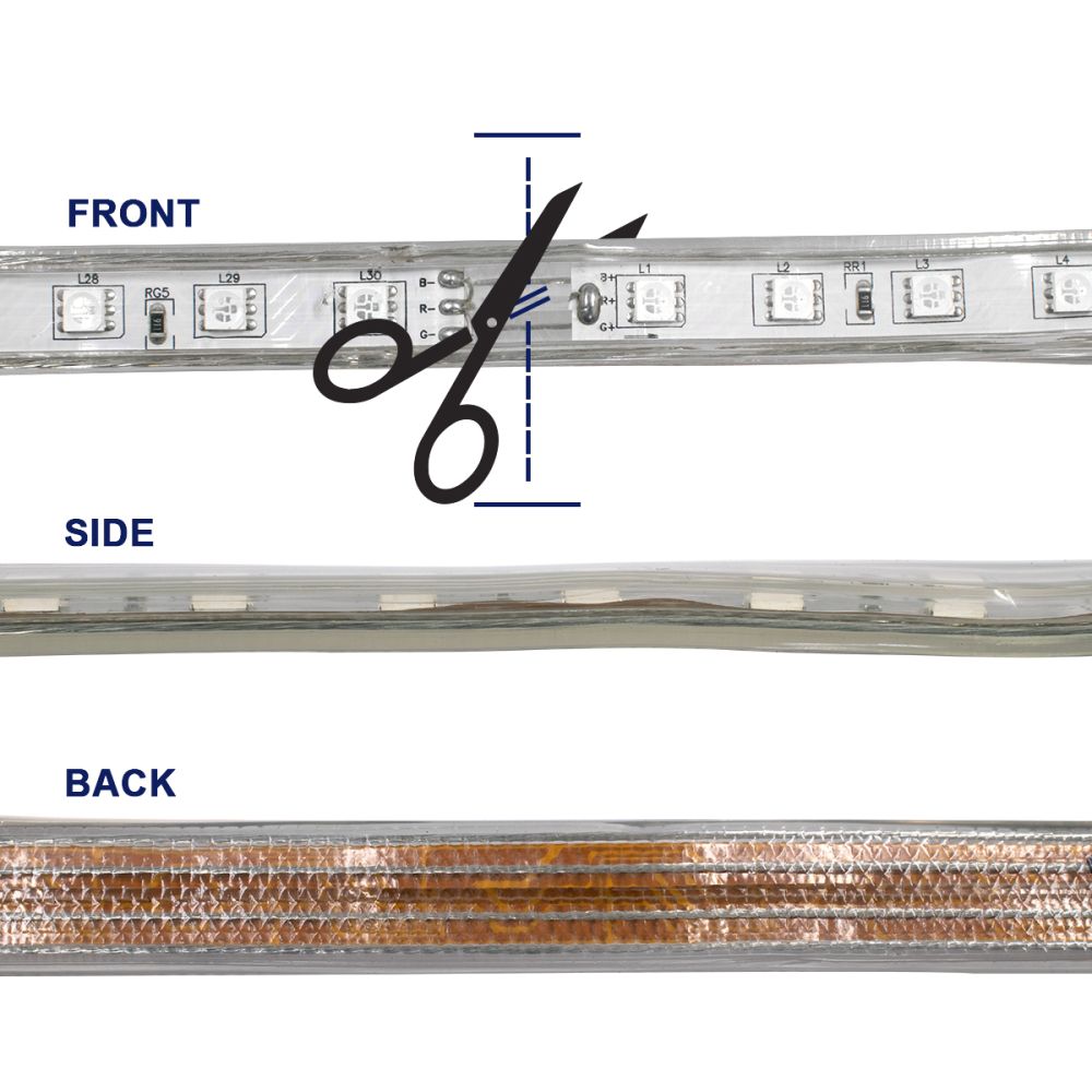 GLOBOSTAR® EPISLIM 70507 Ταινία LED 12W/m 780lm/m 120° DC 220-240V Αδιάβροχη IP65 60 x SMD5050 Chip/m Πολύχρωμο RGB Dimmable - Epistar SMD Chip - M100 x Π1.5 x Υ0.6cm - 3 Χρόνια Εγγύηση