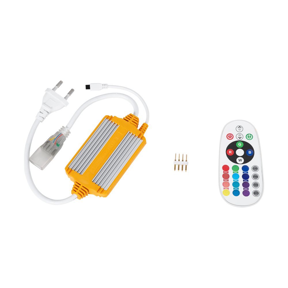 GLOBOSTAR® EPIWIDE-B 70541 Dimmer / Controller με IR Ασύρματο Χειριστήριο 6A 1380W AC 220-240V σε DC 220-240V για έως 100 Μέτρα Ταινία LED Αδιάβροχο IP65 Dimmable - Ασημί & Πορτοκαλί - Μ50 x 6 x Υ1.5cm - 2 Χρόνια Εγγύηση