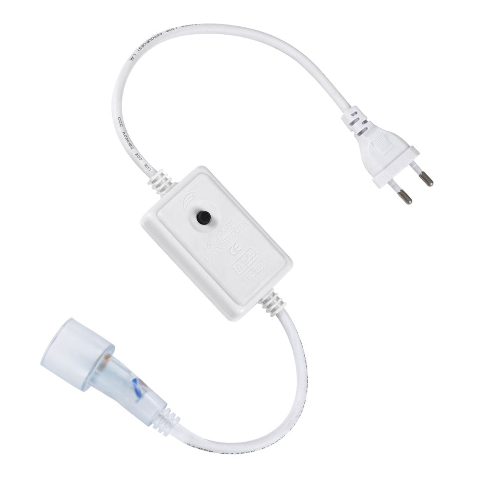 GLOBOSTAR® NEOTUBE-B 70644 Dimmer / Controller 2A 460W AC 220-240V σε DC 220-240V για έως 100 Μέτρα Neon Flex LED Αδιάβροχο IP44 - Λευκό - Μ44 x Π5 x Υ2.7cm - 2 Χρόνια Εγγύηση