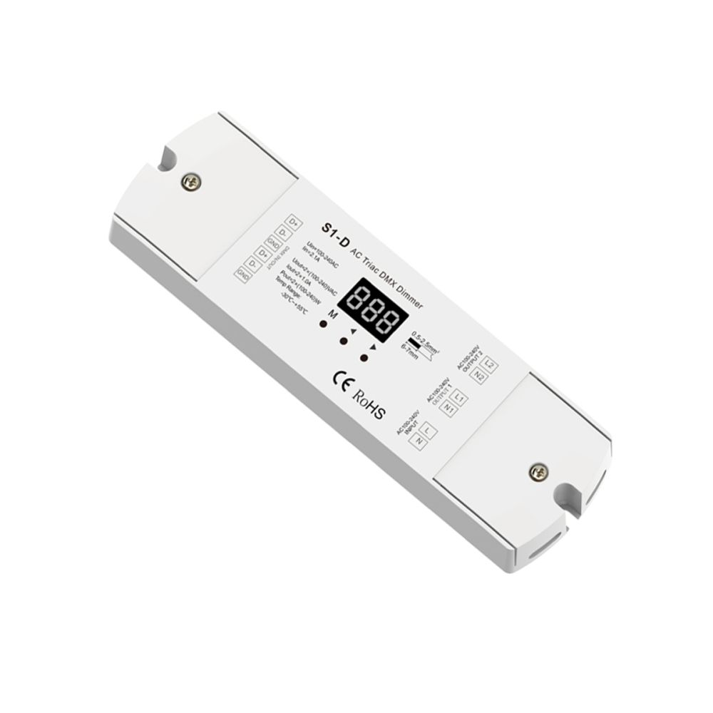 GLOBOSTAR® SKYDANCE-S1-D 70671 AC Trailing Edge DMX Dimmer με 2 x 1A 240W Κανάλια AC 220-240V 2A 480W Max IP20 - DMX512 & RDM - Μ16.7 x Π5 x Υ2.4cm - 5 Χρόνια Εγγύηση
