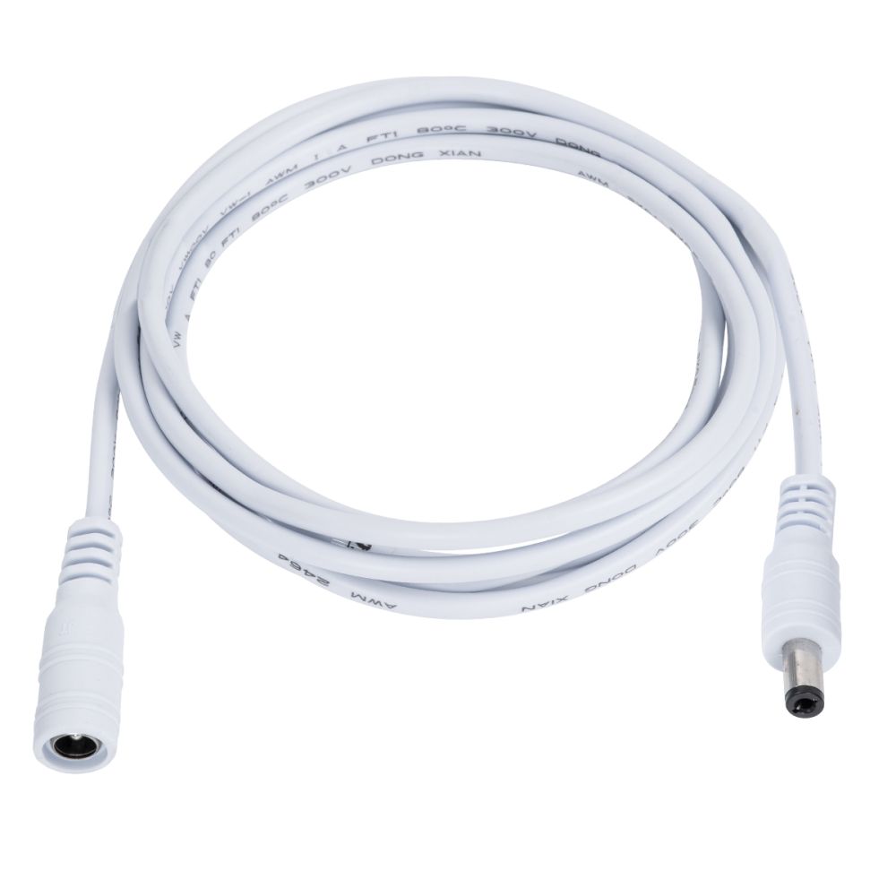 GLOBOSTAR® STRIPDC 70679 Ταχυσύνδεσμος DC Jack 5.5x2.1mm Θηλυκός σε Αρσενικό IP20 - Λευκό - Μ200 x Π2.1 x Υ2.1cm