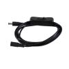 GLOBOSTAR® STRIPDC 70681 Ταχυσύνδεσμος DC Jack 5.5x2.1mm Θηλυκός σε Αρσενικό με Διακόπτη On/Off IP20 - Μαύρο - Μ185 x Π1.9 x Υ1.5cm