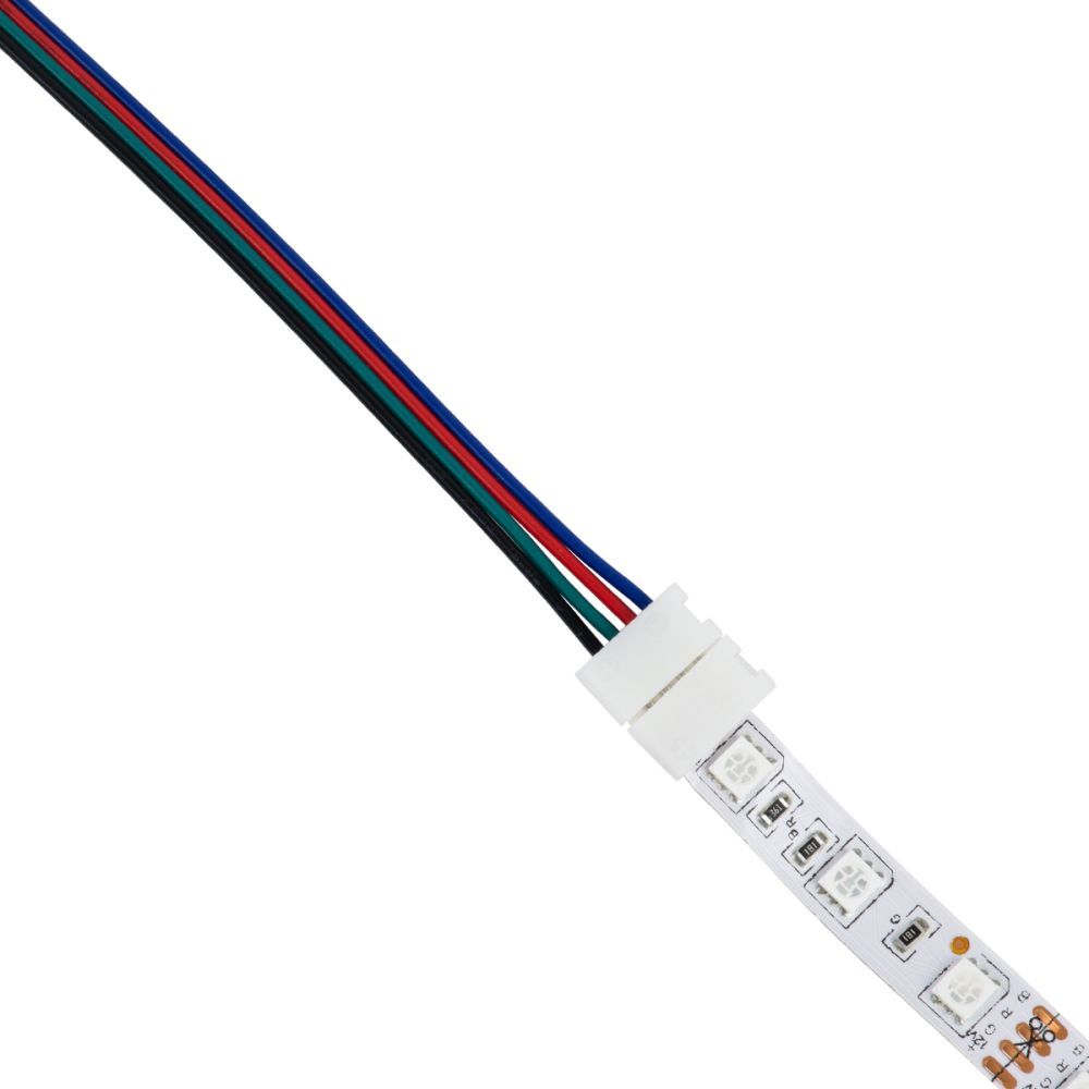 GLOBOSTAR® STRIPCON 70691 Ταχυσύνδεσμος για Ταινία LED RGB 10mm σε 4 Pin Αρσενικό Σύνδεσμο IP20 - Πολύχρωμο - Μ17 x Π1.5 x Υ0.4cm