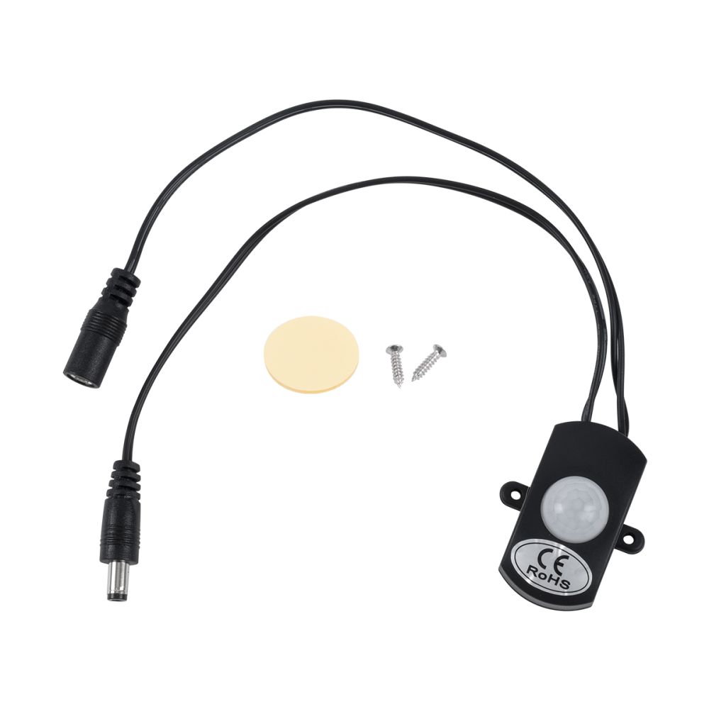 GLOBOSTAR® SENSORE 70693 Ανιχνευτής PIR / Αισθητήρας Κίνησης 180° DC 12-24V 6A 144W Max με Αρσενικό & Θηλυκό Ταχυσύνδεσμο DC Jack 5.5x2.1mm IP20 - Μ30 x Π4 x Υ2.3cm - 2 Χρόνια Εγγύηση