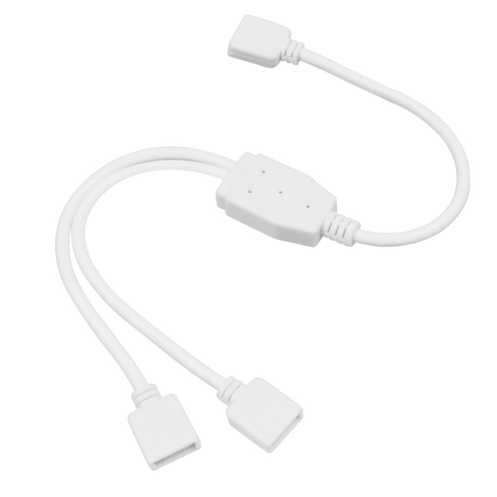 GLOBOSTAR® STRIPCON 70694 Ταχυσύνδεσμος 4 Pin για Ταινία LED RGB σε 2 x 4 Pin Θηλυκούς Σύνδεσμους IP20 - Λευκό - Μ30 x Π1.8 x Υ0.9cm