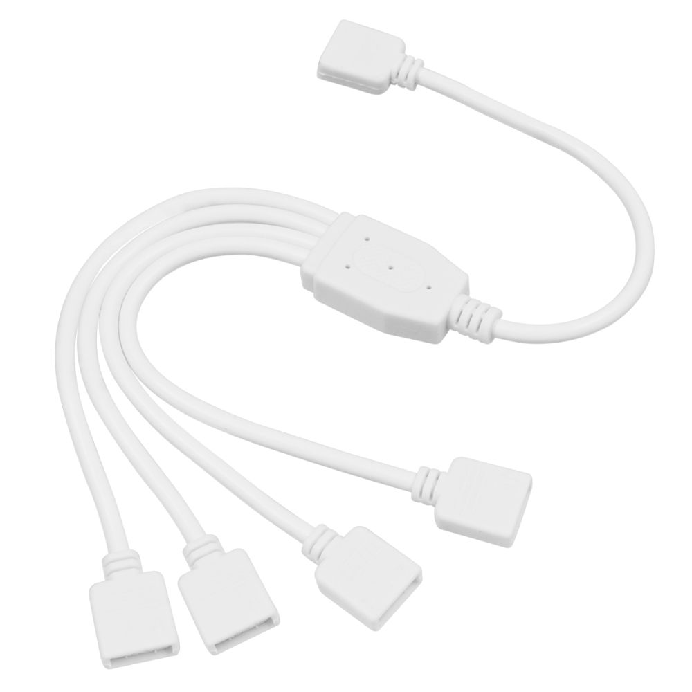GLOBOSTAR® STRIPCON 70695 Ταχυσύνδεσμος 4 Pin για Ταινία LED RGB σε 4 x 4 Pin Θηλυκούς Σύνδεσμους IP20 - Λευκό - Μ30 x Π1.8 x Υ0.9cm