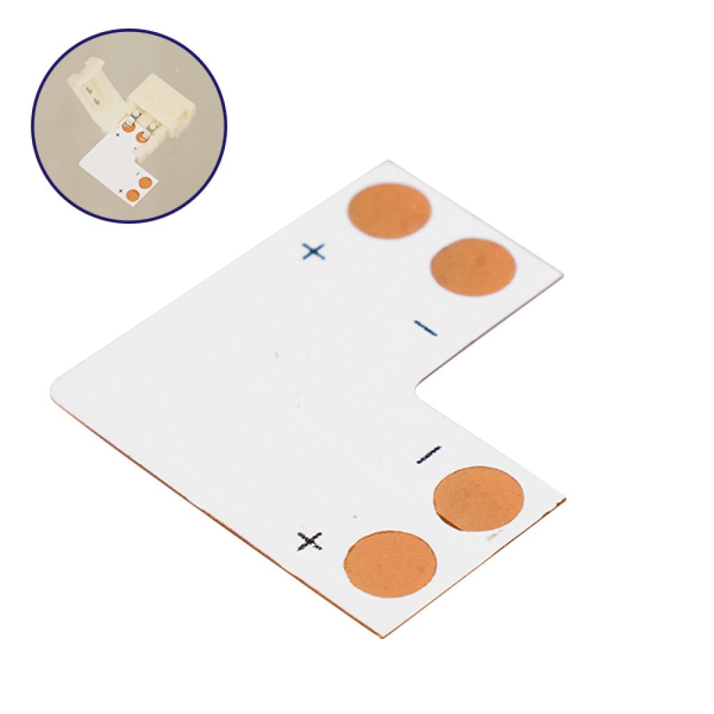 GLOBOSTAR® STRIPCON 70704 L Σύνδεσμος για Μονόχρωμη Ταινία LED 8mm σε 8mm IP20 - Λευκό - Μ1.5 x Π1.5 x Υ0.1cm