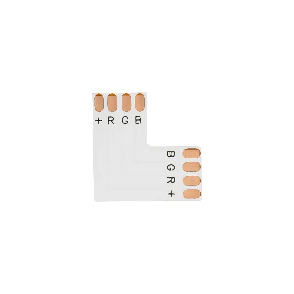 GLOBOSTAR® STRIPART 70706 Ενωτικός Γωνιακός 90° Σύνδεσμος για Πολύχρωμη RGB Ταινία LED 4Pin 10mm σε Πολύχρωμη RGB Ταινία LED 4Pin 10mm IP20 - Μ2 x Π2 x Υ0.1cm