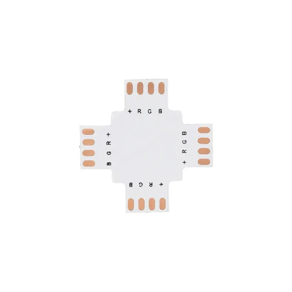 GLOBOSTAR® STRIPART 70709 Ενωτικός Σταυρός Σύνδεσμος για Πολύχρωμη RGB Ταινία LED 4Pin 10mm σε Πολύχρωμη RGB Ταινία LED 4Pin 10mm IP20 - Μ3 x Π3 x Υ0.1cm